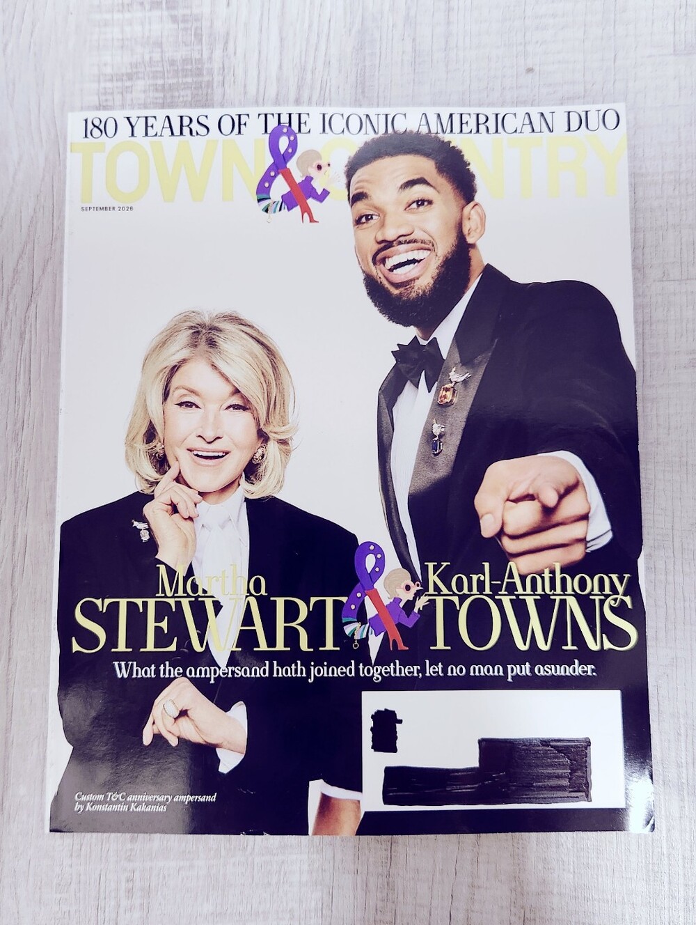 🍭7/$15 Town & Country Magazine September Martha Stewart & Karl-Anthony Towns